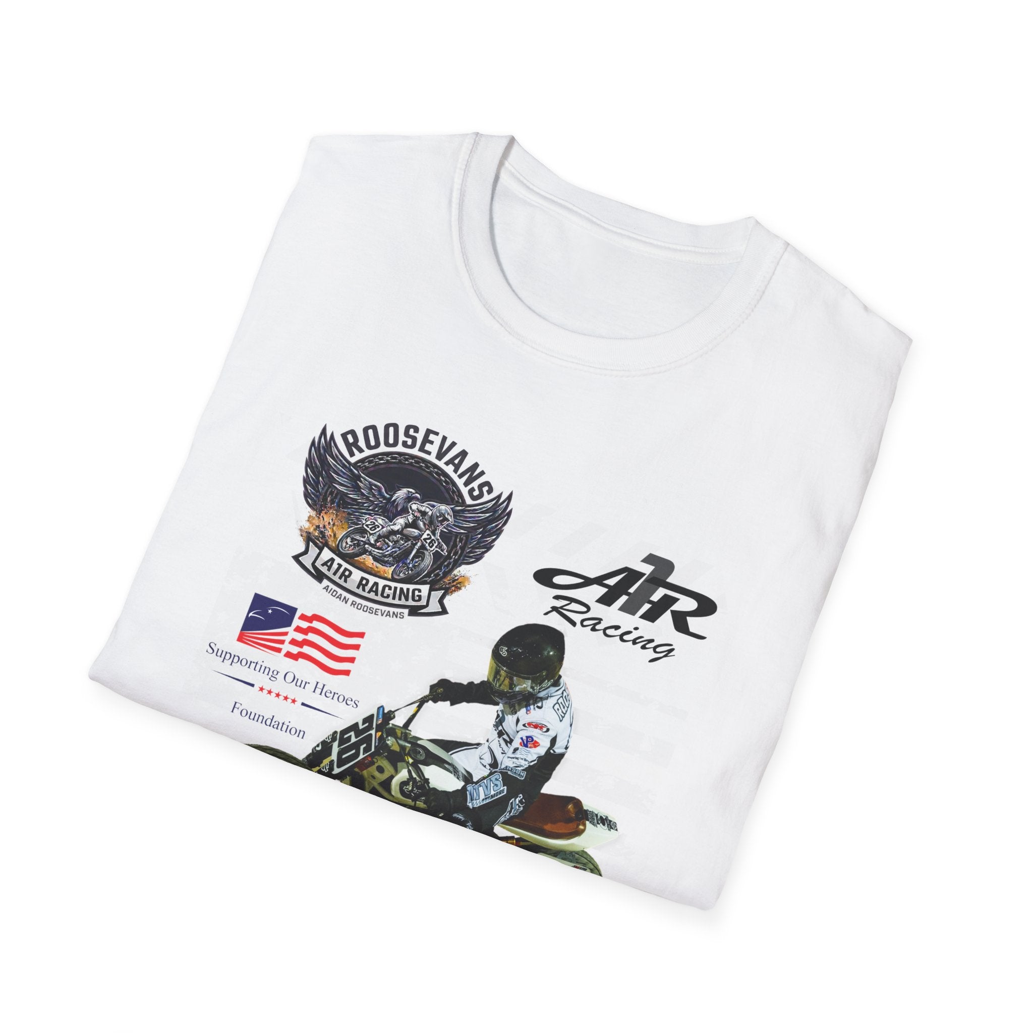 Aidan RoosEvans “Stars, Speed & Flat Track” T-Shirt (White)